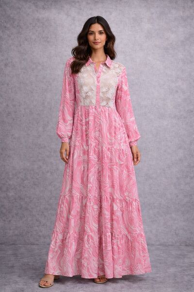 Generic Long Dress with Short Sleeves