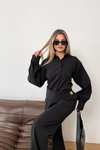 sunfyre Women's Belted Buckle Detailed Pleated Bottom Top Modal Set Sun308