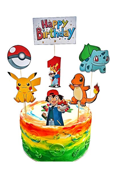 telaşe memuru زينة كعكة بوكيمون وفكرة تزيين عيد ميلاد بوكيمون بعمر سنة واحدة ...