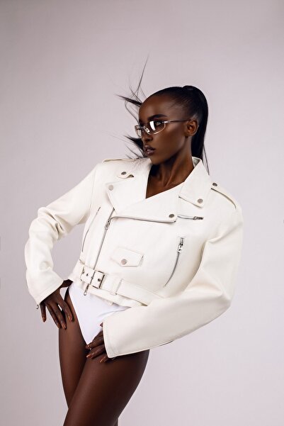 Marzo White genuine leather jacket