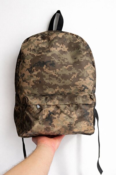 Minga London Khaki Mix Camouflage Pattern Unisex Water Bottle Backpack