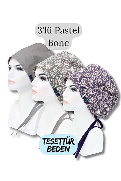 doktorbonem Bonetă chirurgicală Tesettür, mărimea 3, pastel, gri, culoare uni...