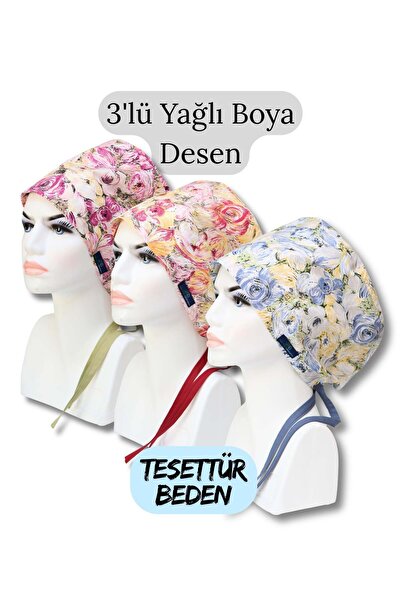 doktorbonem Tesettür Mărimea 3, Model cu vopsea în ulei, Fucsia, Galben, Alba...