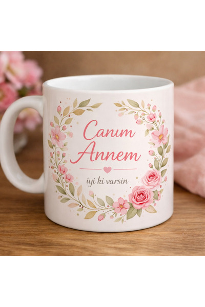 D&Y GAUDERY My Dear Mom Mug – Floral Wreath Design – Meaningful Gift for Mom