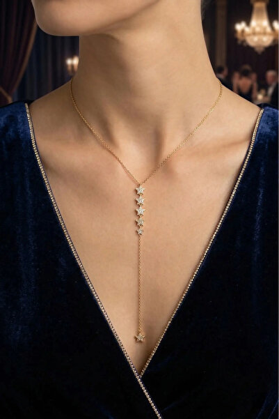 Dorvina 316L Steel Chain Gold Color Star Model Y Necklace Stylish Non-Tarnish...