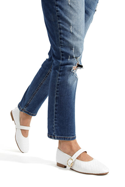 MİNNACE Λευκή δερμάτινη πλεκτή κράνος με στρογγυλή μύτη, ορθοπεδική κλειστή μ...