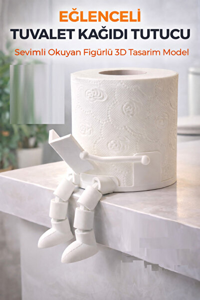 farist Book Reading Toilet Paper Holder - Fun Bathroom Accessory - Decorative...