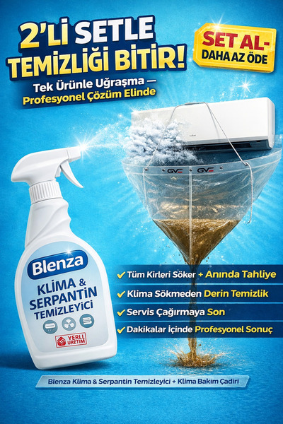 BLENZA Klima Temizleme Seti 2’li – Güçlü Serpantin Temizleyici + Klima Bakım ...