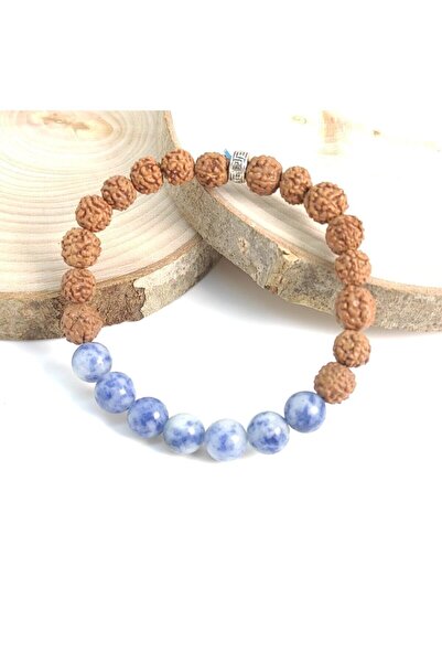 LADIN DOGALTAŞ سوار Rudraksha Seed Blue Aventurine