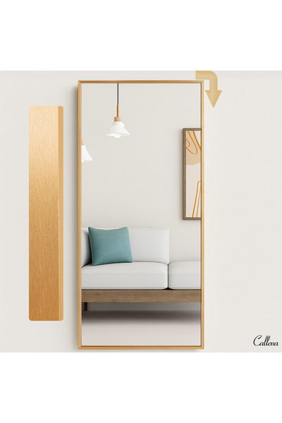 Callena Large Mirror, Gold Frame, 170x65cm, Vertical/Horizontal, Decorative M...