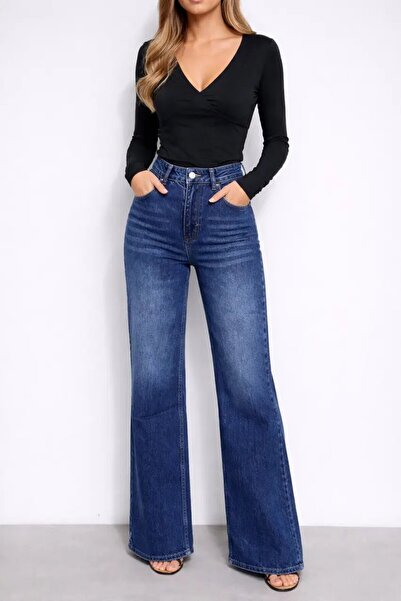 Cool & Sexy Navy Blue Flared Jeans
