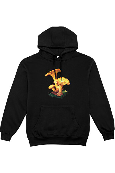 HoinarClothing Hoinar Clothing Black Unisex Hoodie with Mushroom Print