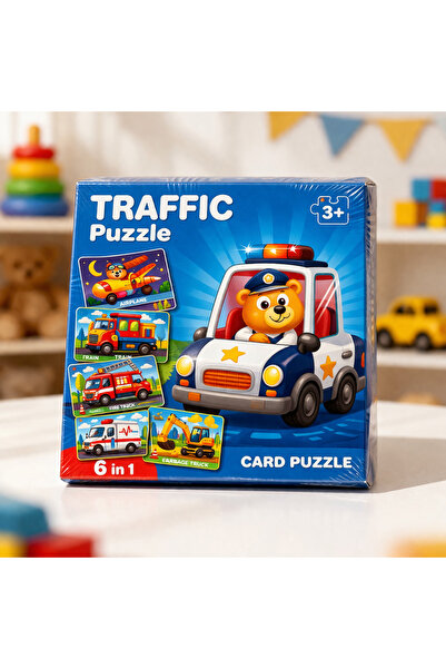 OEM Puzzle educativ „Traffic Puzzle” – Card Puzzle 6 în 1 (3+ ani)