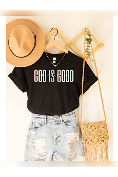 TİMİSİVA Unisex Oversized Printed Crew Neck Short Sleeve Black T-Shirt