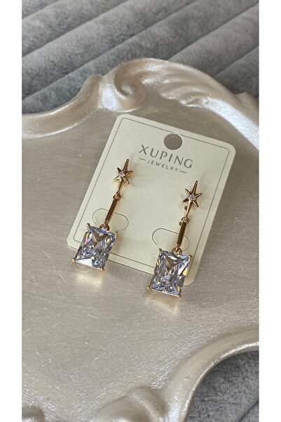 SELUVİA Xuping North Star Zircon Stone Dangle Earrings Square Stone Detailed ...