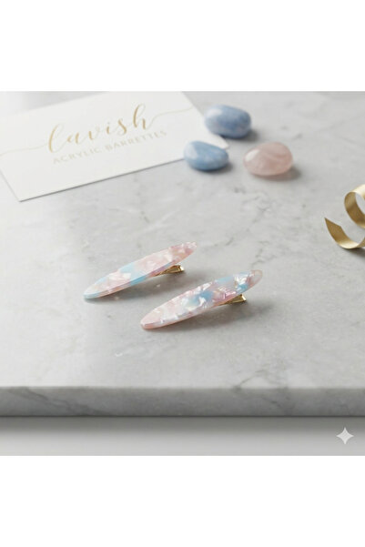 Daily Bazaar Σετ 2 τεμαχίων Πολυτελής κούμπωμα με μαργαριταρένια παστέλ χρωμα...