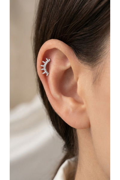 Vilma Aksesuar Cerrahi Çelik Taşlı Helix Piercing (6mm)