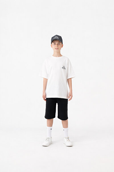 İray Boy's Oversize T-Shirt and Hat Set, 11-14 Years Old, Summer Casual Combi...