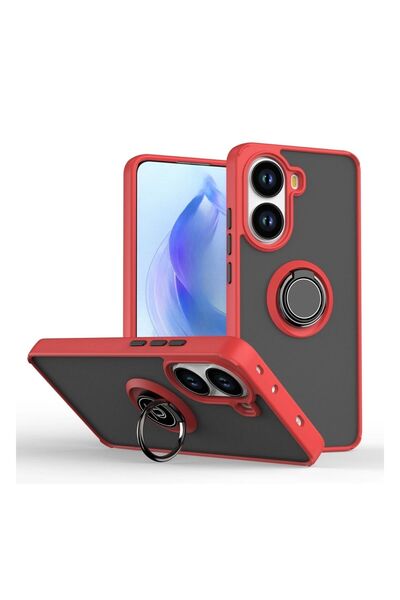 HANPORIUM Vivo Y03 Compatible Case with Ring Stand Extra Impact Protection Ha...