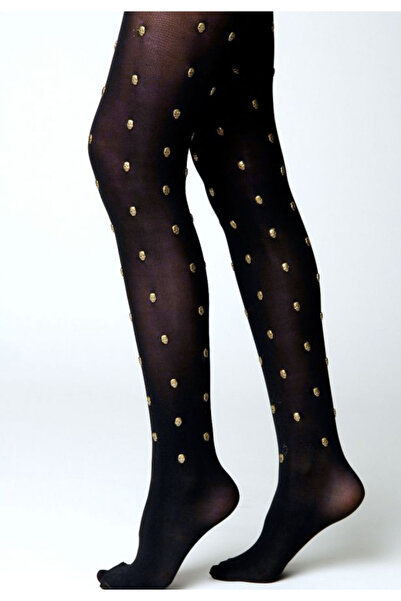 Penti Γυναικεία καλσόν 40 DEN "Petra" - με σχέδιο νεκροκεφαλής, σκούρο μωβ χρώμα