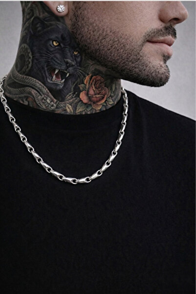 Boldy Stainless Steel Necklace - Twisted Ring Chain Necklace - Steel Necklace...