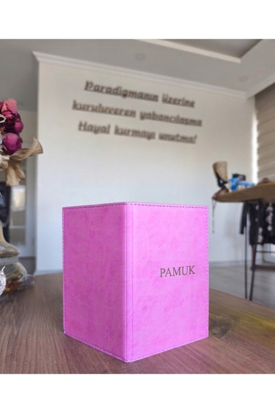 EFE DERİ Vegan Deri Pet Pembe İsimli Pasaport Kabı Kılıfı Su Geçirmez Evcil H...