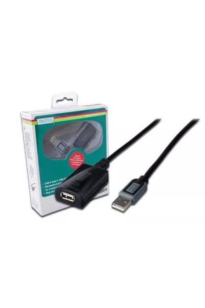 OEM USB 2.0 A socket - USB A plug repeater 10m DIGITUS DA-73100-1
