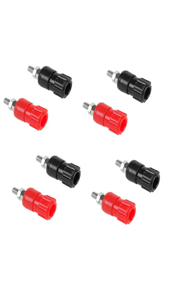 OEM Set of 8 banana plugs 4mm panel 16mm (4x red + 4x black) Cabletech GNI0205-8