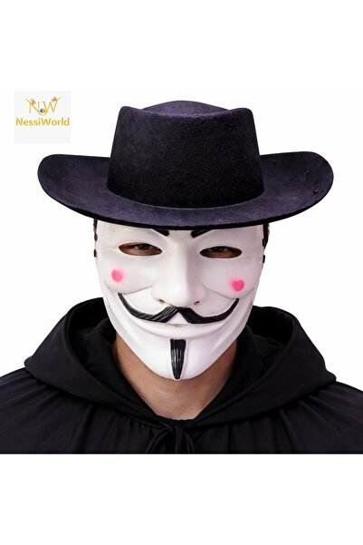 NW NessiWorld Mask and Hat Set – Anonymous Style Party Mask
