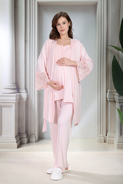 Lohussa New Season Powder Lace Summer Design Buttoned 100% Cotton Maternity M...