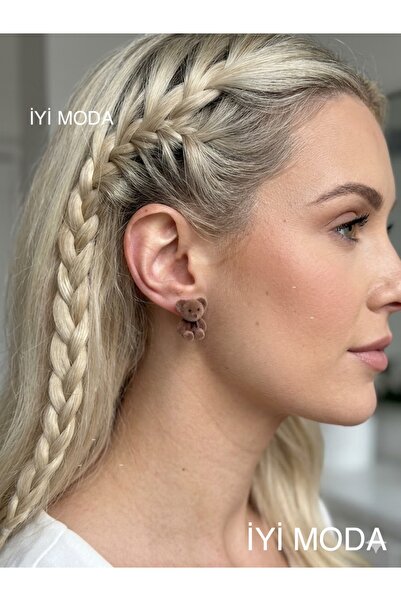 İYİ MODA Özel Tasarım Peluş Ayıcıklı Küpe Kutulu Ayıcık Figürlü Ayı Çift Küpe