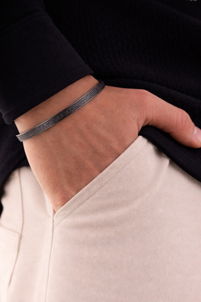 Nutly Accessories Ayetel Kürsi Bileklik Çelik Kelepçe Bileklik Kararmaz Pasla...