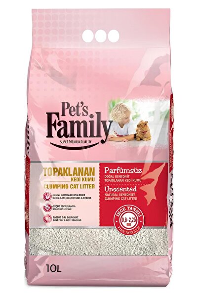 Pets Family Bebek Pudrası Kokulu Doğal Bentonit İnce Taneli Kedi Kumu 10 Lt