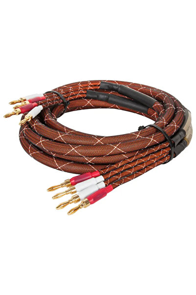 OEM Set of 2 speaker cables 3m 15AWG 1.45mm2 copper / nylon / with banana plu...