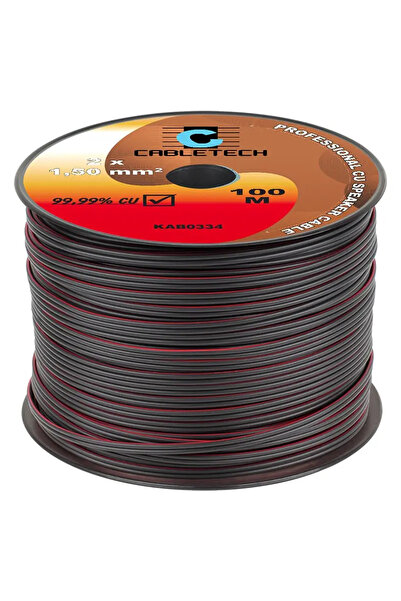 OEM Speaker cable 10m red-black 2x1.5mm copper Cabletech KAB0334-10