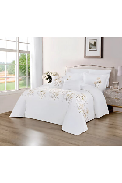 B7000 Double Comforter Set White 8 Pieces