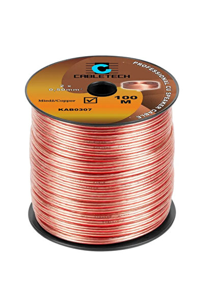 OEM Speaker cable 10m 2x0.5mm transparent copper Cabletech KAB0307-10