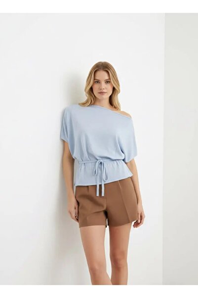 Park Karon Women's Boat Neck Gipeli Bat Sleeve Viscose Trik Sweater 12466.Vrt