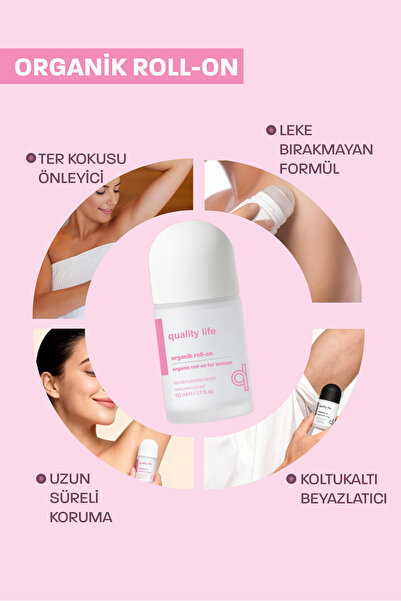 Quality Life Doğal Roll On Koltuk Altı Beyazlatıcı Terleme Ter Kokusu Önleyici Bitkisel Alkolsüz Deodorant