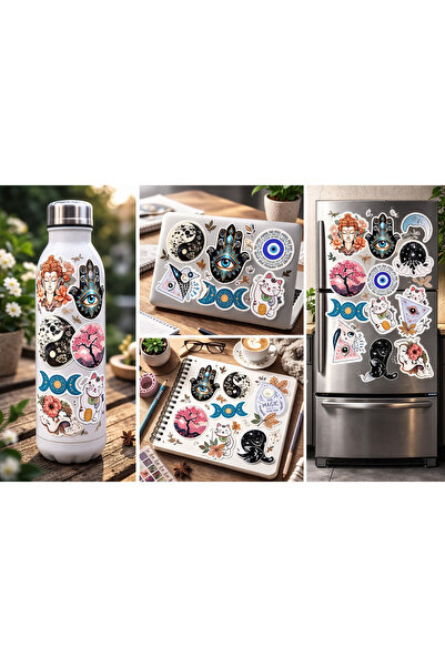 Limitless Design Spiritüel & Estetik Sticker Seti 22x30 cm | Buddha, Nazar Bo...