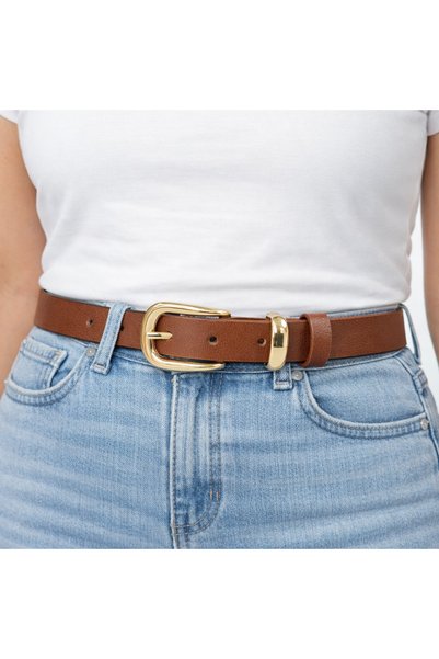 kemer krallığı Women's Tan Belt – Classic Elegance with Gold Buckle