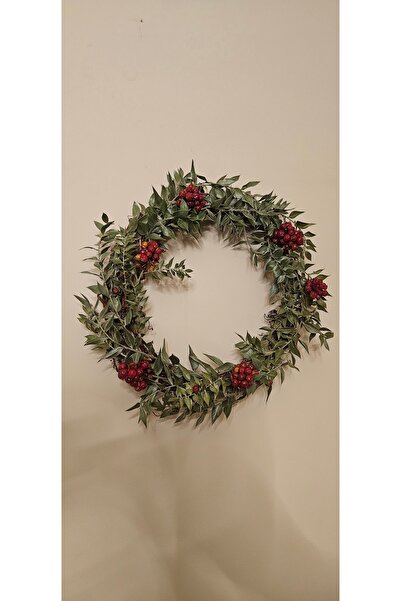 WOWMOM Green Leaf Decorative Door Ornament Wreath Wall and Home Decoration