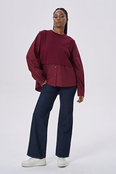 HANIQA Bluză elegantă casual cu design modern, bluză stratificată