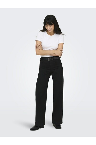 ONLY Γυναικείο Μαύρο Onlmadıson-royal Hw Wide Dnm Pım600 Jean 15370828-Blackdeni