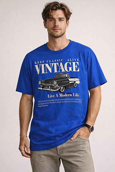 ArtYus Vintage Car Printed Unisex Oversize T-Shirt – Retro Vehicle Themed Gra...