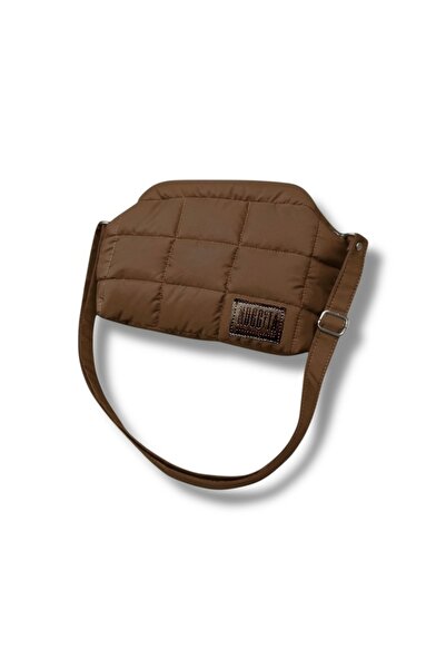 Nuggita Коричневий пуховий клатч через руку/плечо з прихованою пряжкою