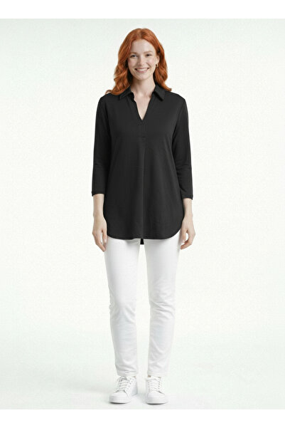 Neden Tekstil Women's Polo Neck Basic Blouse