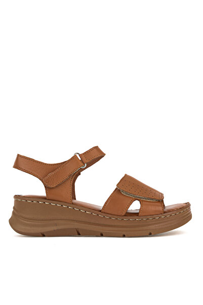 Ziya ، صندل نسائي مريح من الجلد الطبيعي 1611051Z7110 أسمر ضارب للصفرة