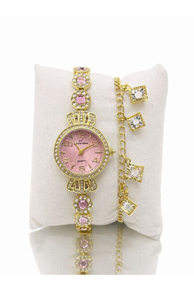 Show Time Kadın Kol Saati Zarif Taş Detaylı Şık Tasarım Bileklikli Saat