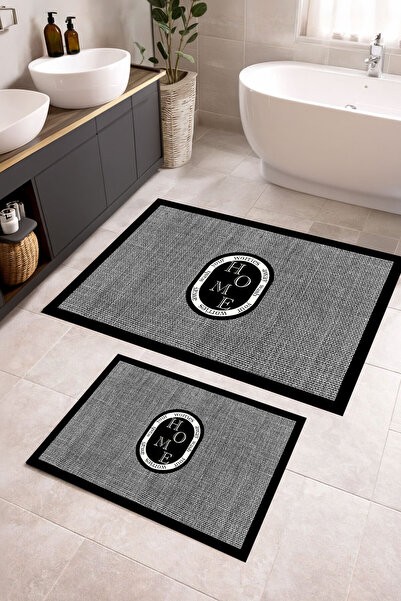 Nihai Ev Dijital Kaymaz Yıkanabilir Home İkili Banyo Paspası Banyo Halısı Ban...